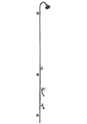 Single inlet wall mount shower with footshower and hosebibb