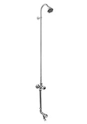 Single inlet half-size wall mount shower with footshower