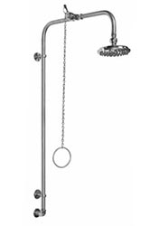 Single inlet half-size wall mounted pullchain shower