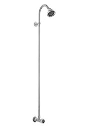 Single inlet half-size wall mounted outdoor shower