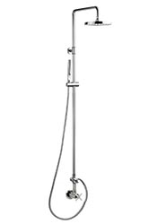 Contemporary single inlet wall mount shower with handspray