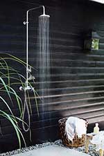 Wall mounted outdoor shower
