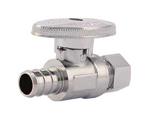 PEX barbed straight valve - 1/4 turn style