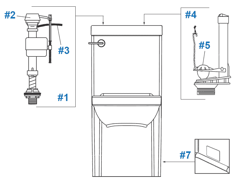 Repair parts diagram for Porcher Solutions one-piece toilet
