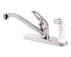 Price Pfister Genesis single loop handle kitchen faucet with plate-mounted sidespray