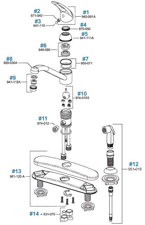 Price Pfister Kitchen Faucet Parts - Pfirst Series