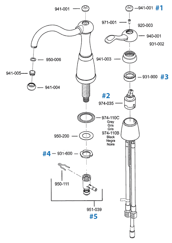 Price Pfister Kitchen Faucet Parts Marielle Series