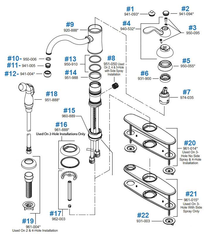 Pfister Kitchen Faucet Parts