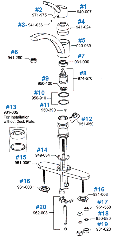 Pp Kitchen Faucet Repairparts Parisa 