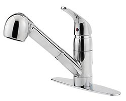 Single handle pullout spray kitchen faucet
