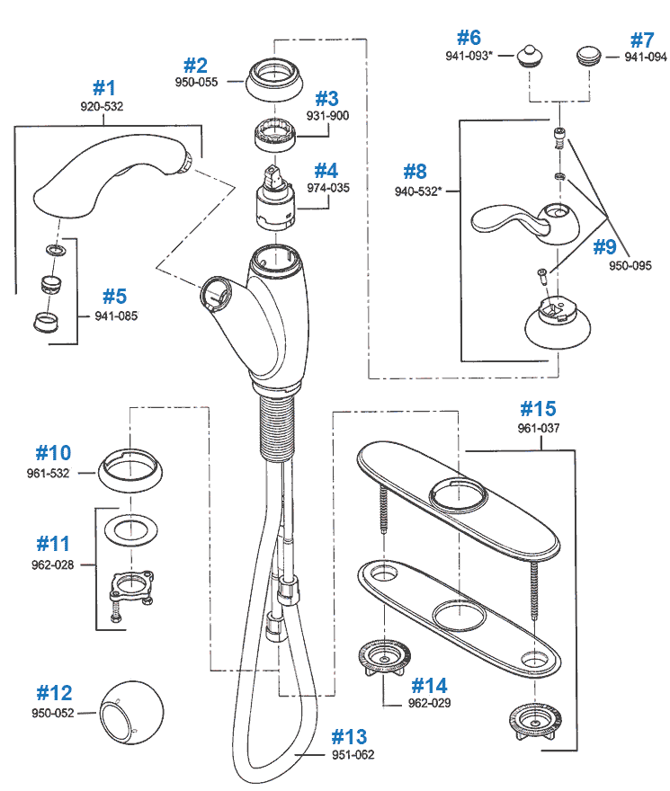 Price Pfister Kitchen Faucet Parts Marielle Series