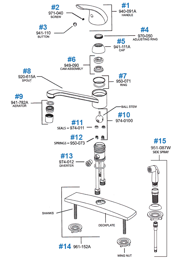 Price Pfister Kitchen Faucet Parts Pfirst Series