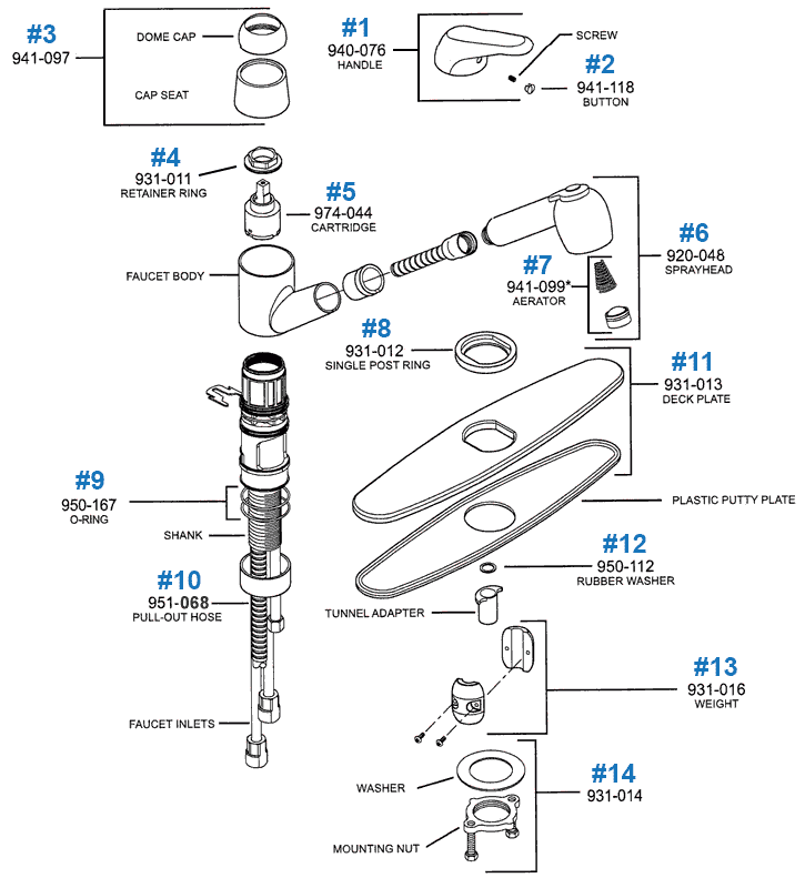 Price Pfister Kitchen Faucet Parts Pfirst Series