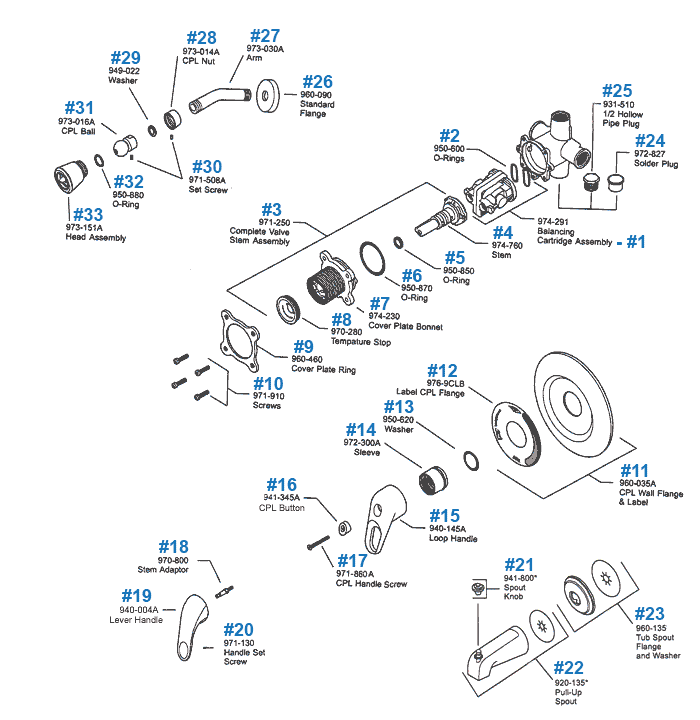 Pfister 910-563 Stem Extension Kit - Nickel