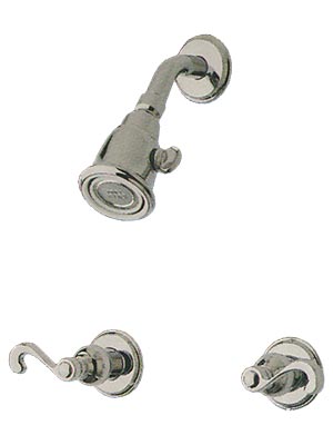Two handle shower with French Lever handles