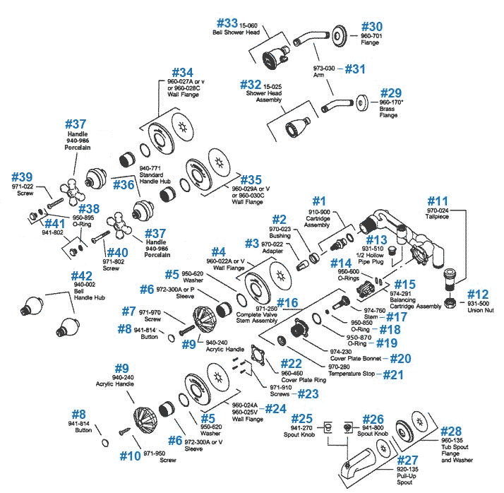Price pfister shower valve parts diagram