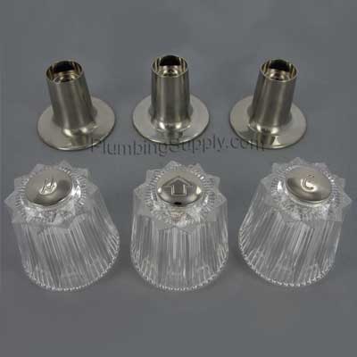brushed nickel three handle tub/shower valves