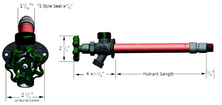 Prier Freezeless Residential Wall Hydrant