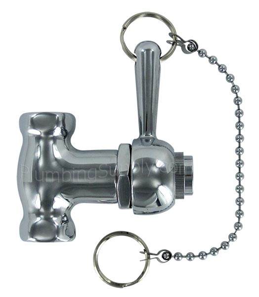 Self closing pull chain chrome shower valves