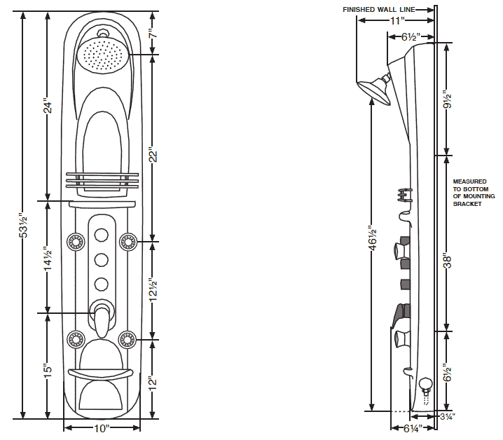Designer Shower Columns With Hand Shower