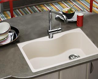 Revere single bowl granite drop-in kitchen sink