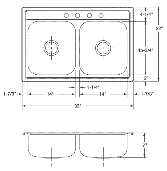 Revere Stainless Steel Sinks Carrington Series