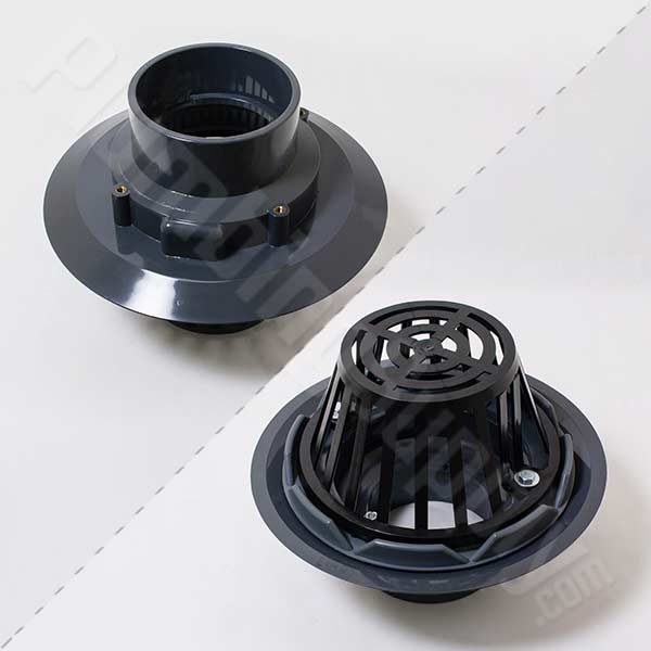 Commercial roof drains PVC, ABS, and Cast Iron small area drains