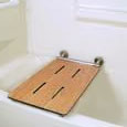 Rear hung tub/shower seat