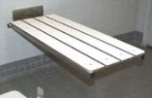 example of a Seachrome end hung tub seat, shown in phenolic white