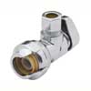 Sharkbite push-fit angle stop with standard compression outlet