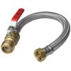 Sharkbite push-fit water heater hose with valve