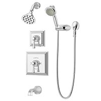 Canterbury tub, shower, and handshower system