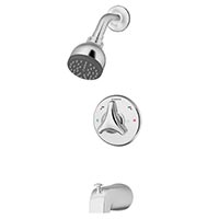 Origins tub/shower system with tri-star handle