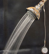 image of hot water saving showerhead with shower start - combo rain massage
