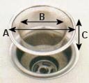 Kitchen sink drain screen with measurements