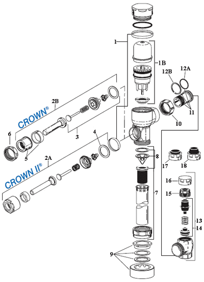 Sloan Crown Repair Parts For Flush Valves And Commercial Toilet And Urinal Flushometers