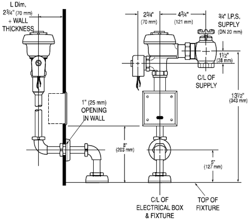 Urinal Flush Valves For Commercial Restrooms - sensor ... urinal piping diagram 