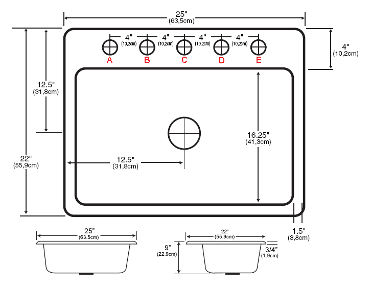 Standard Kitchen Sink Faucet Hole Size Kitchen Appliances