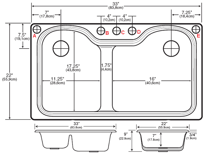 Double Bowl Kitchen Sinks Porcelain Looks With Cast Iron Strength