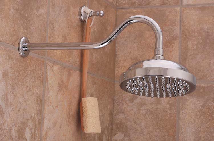 Antique Style Showerheads For Clawfoot Tubs With Shower Enclosures Photo Of Eight Inch Rain Style Shower Head Installed On An Extra Long Arm 8 With 15 1 4