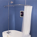 Complete tub and shower faucet and enclosure set