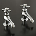 Old-fashioned cross handle basin tap faucets