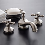 Old-fashioned widespread bathroom faucet