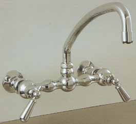 Sign of the Crab American Wall Mount Faucet w/ Curved Spout (Lever Handles) SOTC-PO835