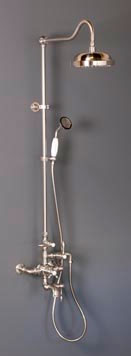 Thermostatic exposed tub and shower system with 36 inch shower riser