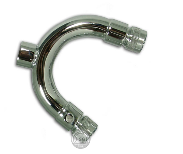 Unique U-shaped shower arm, shown in Chrome