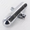 Transverse inline shower filter