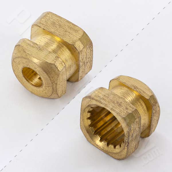 square handle insert 2-2 brass
