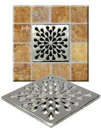 example of an installed square drain cover