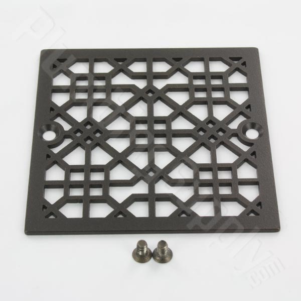 Round Shower Drain 3-7/8 Inch Cover Geometric Squares No.1